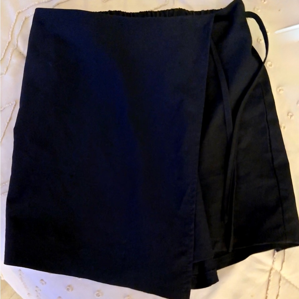 Black Wrap Skort